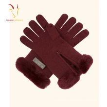 Gros hiver Mesdames en gros main gants en cachemire pleine doigts gants
